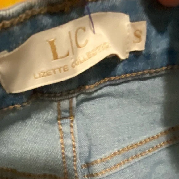 Lizette Collection Bejeweled Statement Jeans - Y2k Style Sparkle Denim Pants SM - Picture 8 of 8